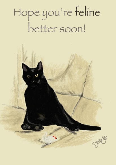 Cat Feline Better Soon Card created by Art by Disey