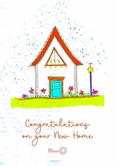 House, House key and garden, New Home Card created by preeta varkey