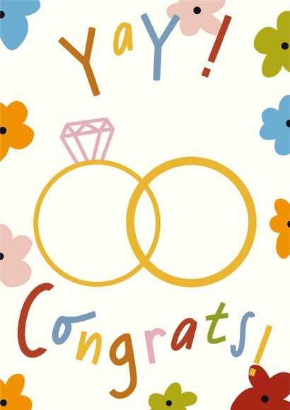 Pretty modern engagement rings and flowers created by Amy Buckley Design