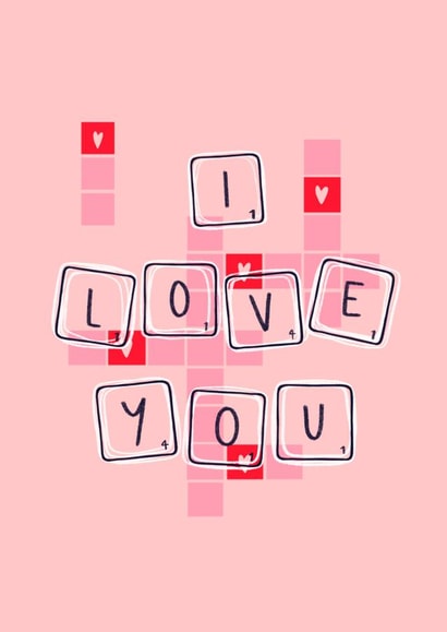 I Love You - Scrabble Valentine's Day Card created by Charlotte Nicholson Design