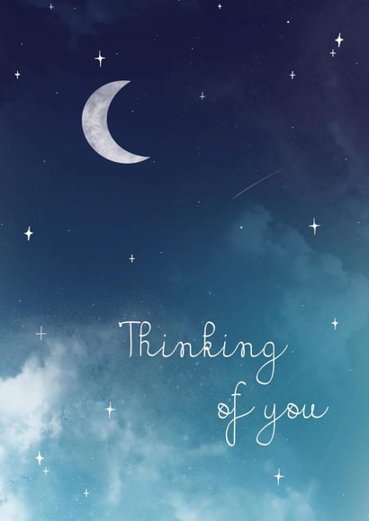 Moon and stars, thinking of you card created by Sarah Stephenson