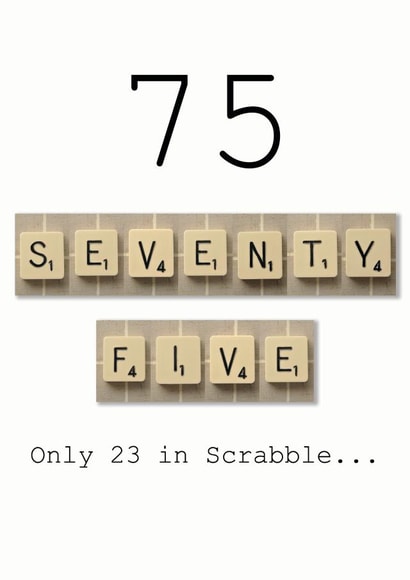 75th Scrabble Birthday Card created by Namephrame