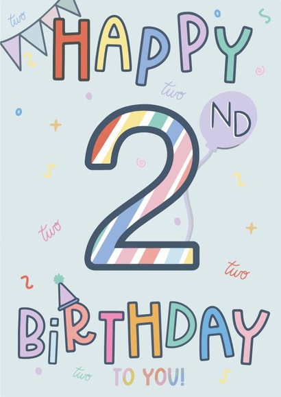 Happy 2nd Birthday - Two Today, Second Birthday Card created by Scribble + Print Co