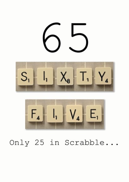 65th Scrabble Birthday Card created by Namephrame