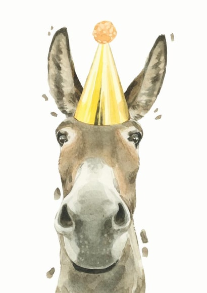 Sweet Donkey Birthday Card created by Robert James Hull