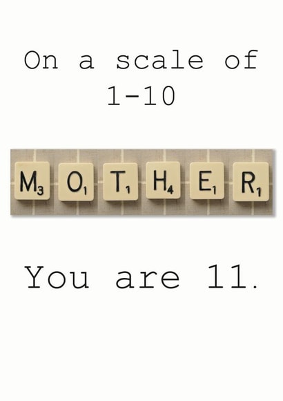 Mother Days Scrabble Card created by Namephrame