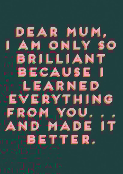 Funny Birthday Card - For Mum - Brilliant created by Hole in my Pocket