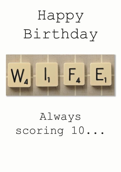 Wife Scrabble Birthday Card created by Namephrame