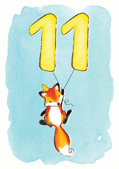 Watercolour Fox 11th Birthday Card created by Alexia Claire