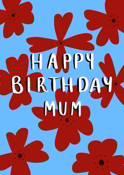 Pretty Birthday Card - For Mum - Poppies created by EJF Illustration