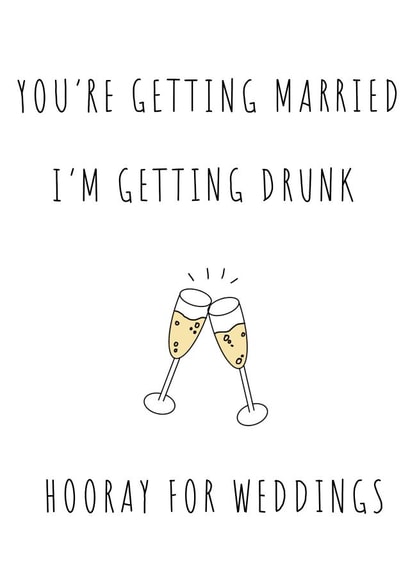 cheeky drunk wedding card created by Hannah Hale