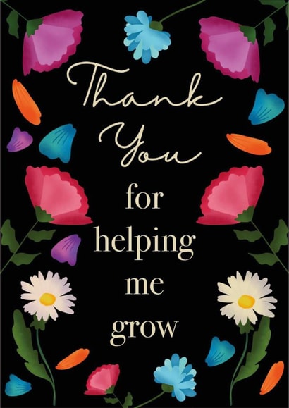 Thank You for helping me grow thank you teacher card created by Iconicus Design