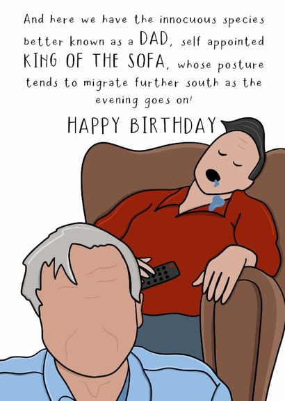 Funny David Attenborough Birthday Card for Dad created by Little Prints Fred Designs
