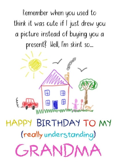 Childlike Birthday Drawing for Grandma created by Shore Designs
