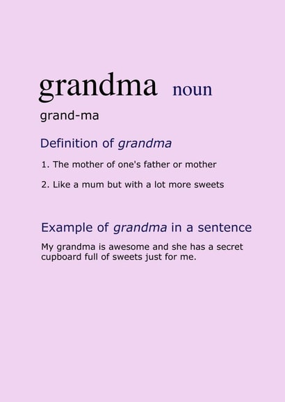 Heartfelt Birthday Card - For Grandma - Definition Of Grandma created by Shore Designs