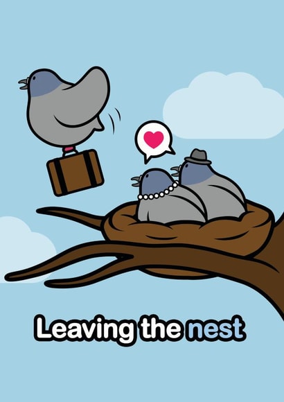 Cute Moving Out New Home Card - Birds Nest - Leaving The Nest created by Adam Endacott