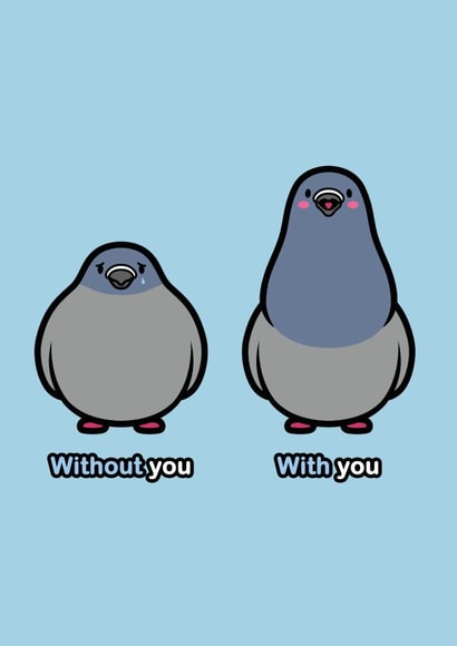 With and without you - Couples Card created by Adam Endacott