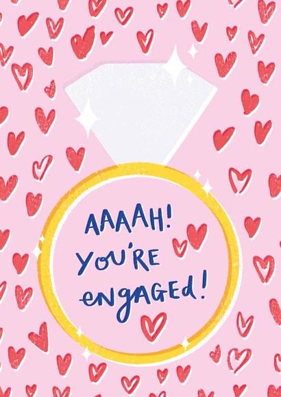 You're engaged - engagement ring card created by Louisa Taylor