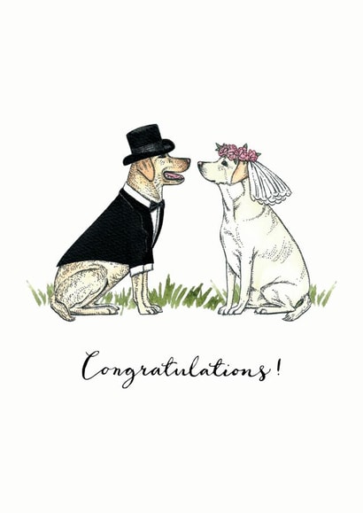 Labrador Dogs Wedding Day Card created by Amelia Ilangaratne