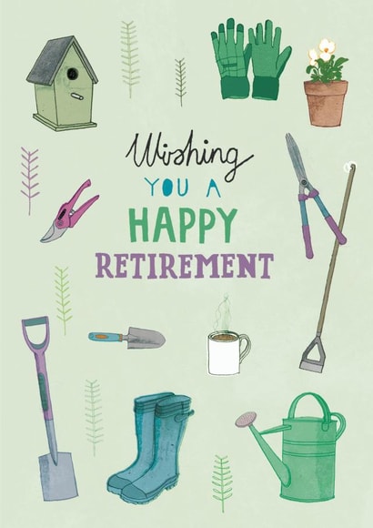 Happy retirement gardening design created by Pencilface