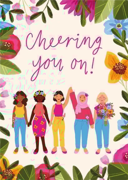 Cheering you on, floral good luck card created by Flourish Paperworks