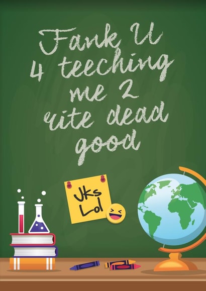 Fank U - Teacher Appreciation card created by Angry Squirrel