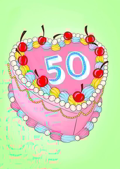 50th Retro Birthday Cake created by Poppy & Mabel 