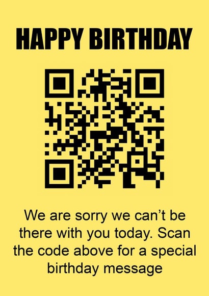 QR code Prank Birthday Card created by Arr Cards