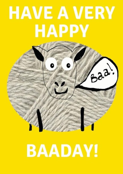 Happy Baaday birthday card created by lalabuds by Rebecca Carr