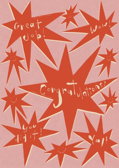 Beautiful hand Lettering Congratulations Card - Sweet Starry - Great job created by Yan Yu Lee