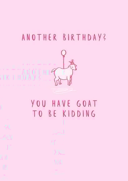 Funny goat pun birthday card created by Katie Moody