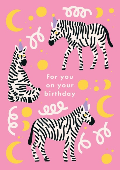 Zebra Party Hats Card created by Sadler Jones