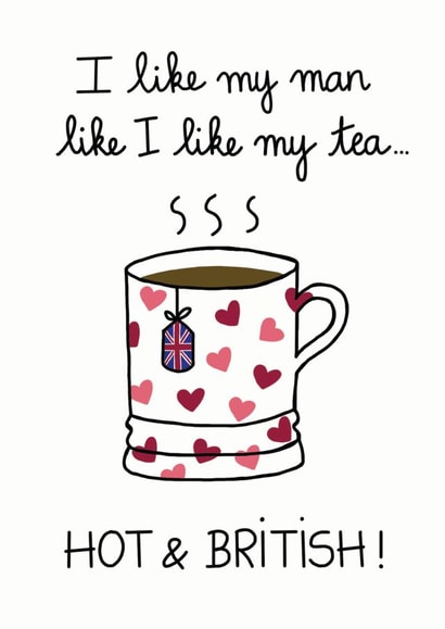 Hot and British Tea Love Card created by FROGGIE & ROSBIF