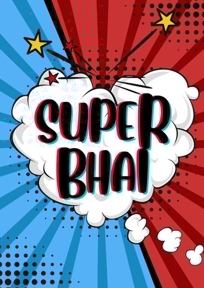 Super Bhai Super Hero Card created by Paper Wishes Co