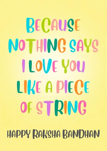 Piece of String Raksha Bandhan Card created by Paper Wishes Co