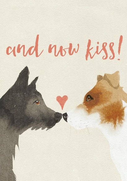 Kissing Dogs Congratulations Card created by Jo Scott Art