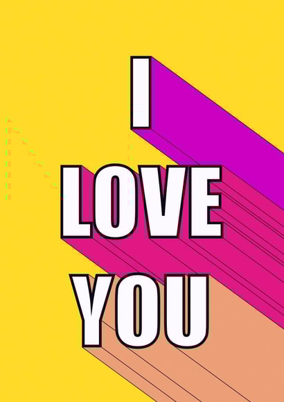 I Love You Modern Typography Card created by Embers and Ink