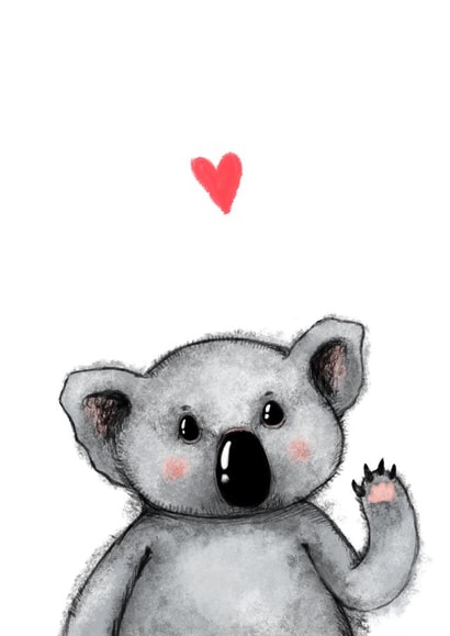 Koala love card created by Maria Myrkina
