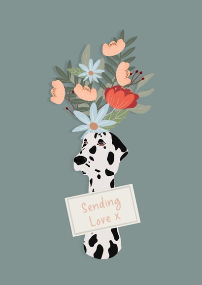 Sending Love, Dalmatian and Flowers Card created by Ellen Cawley