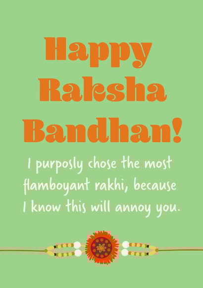 Fun Happy Raksha Bandhan card for brother created by Kamiya Chirodian