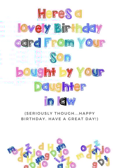 Lazy Son Birthday Card from Daughter in Law created by TheImpulseCo.