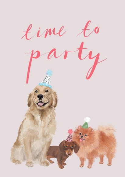 Puppy Party Time Birthday Card created by Honey & Velvet Studio