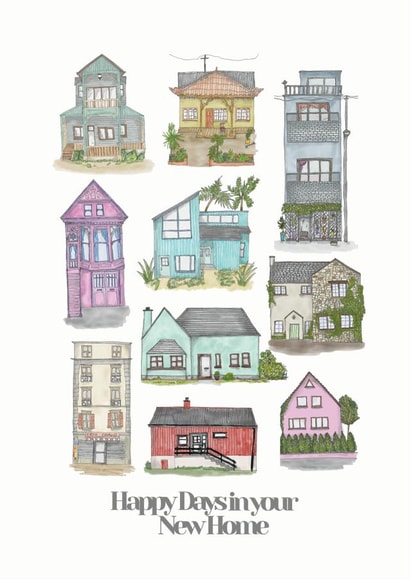 Happy Days New Home Card created by AmySrvc Illustration