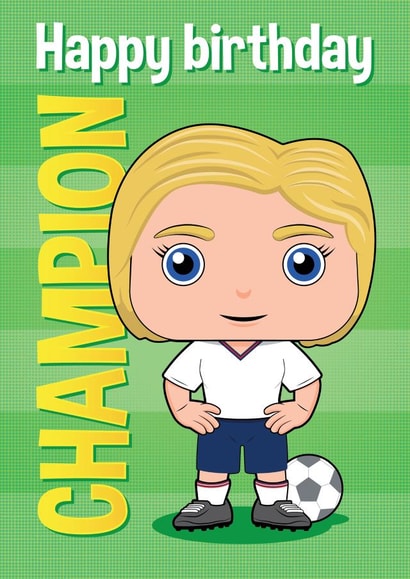 Cute England football birthday card for girls created by essjay