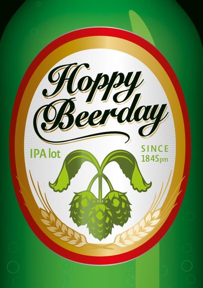 Hoppy Beerday - Birthday card for beer lovers! created by Licked By Robots