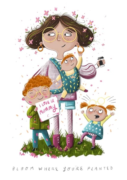 Bloom Where You're Planted, Birthday card for mum created by Jennifer Jamieson