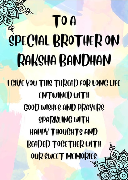 Sweet Raksha Bandhan Card for Brother created by Paper Wishes Co