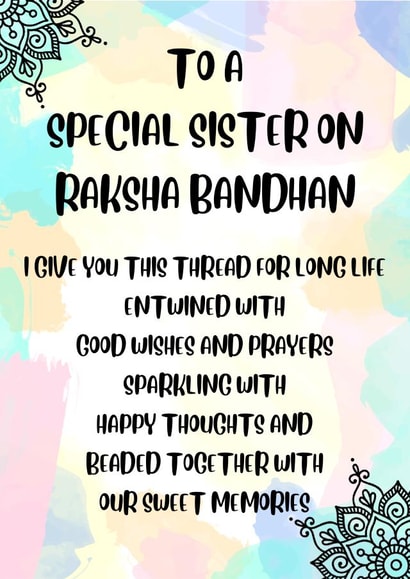 Sweet Raksha Bandhan Card for Sister created by Paper Wishes Co