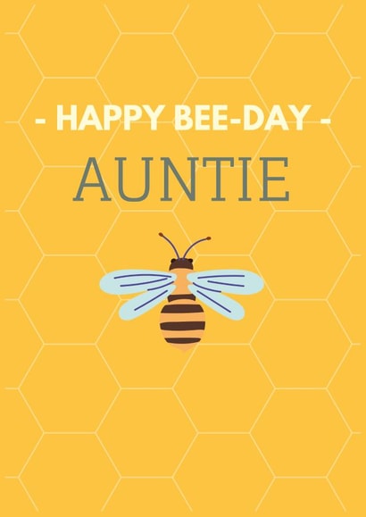 Happy Bumblebee Birthday Card for Auntie created by ERC Design