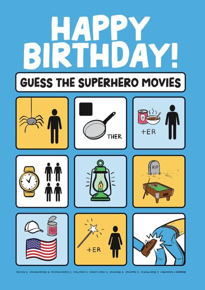 Fun Birthday Card - Guess the Superhero - Movie created by Daniel Benney